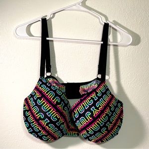 Juicy Couture bra 43D rainbow logo print